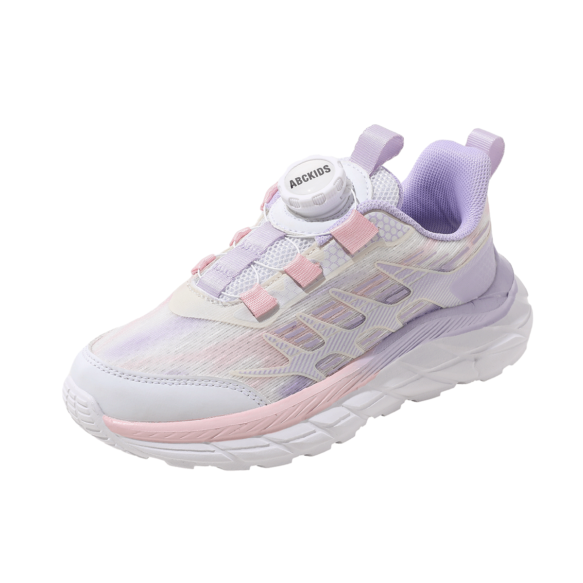 ABC KIDS Children's Running Shoes, Spring And Autumn Breathable Mesh Sneakers for Older Kids, Comfortable Lightweight Casual Shoes, Pink Purple, Size 36