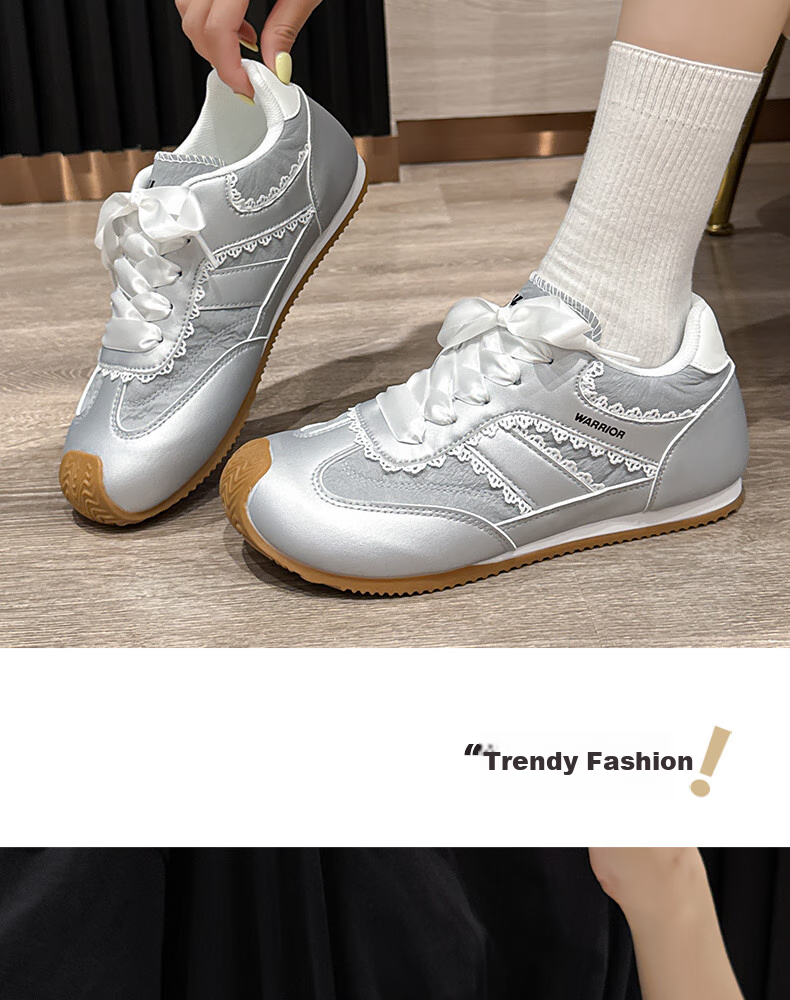 Huili Women's Shoes, 2026 Summer Dexun Shoes, Fashionable Casual Women's Footwear, Niche Forrest Gump Shoes for Women, Silver, Size 37 13