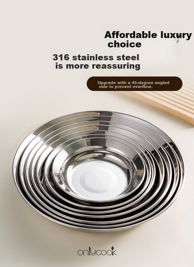 Onlycook 316 Stainless Steel Dinner Plate, Round Serving Dish for Home Use, Children's Baby Food Tableware, 16cm Bear Desig 1
