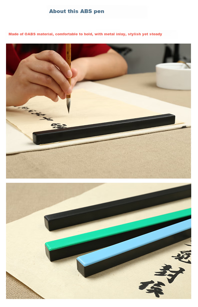 HANMO White Iron 215 Paperweight Ruler, Simple Cast Iron Calligraphy Brush Student Paperweight, Four Treasures of The Study Double Pack Ruler And Pressing Ruler 3