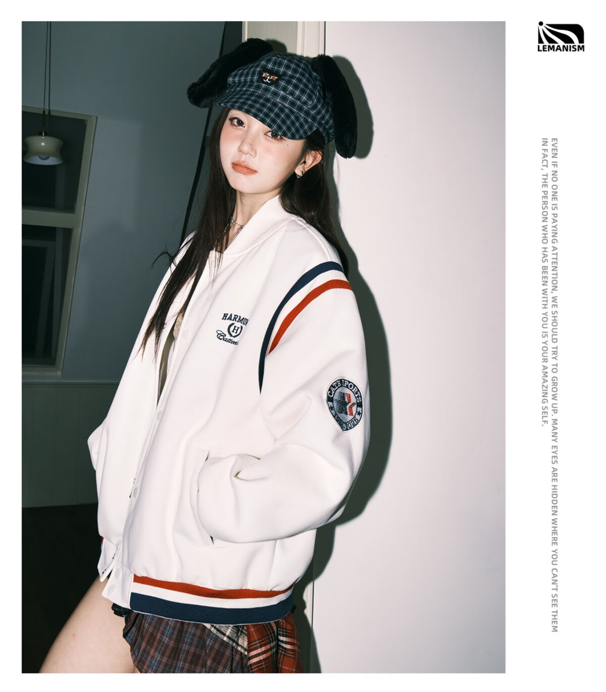 LEMANISM American Vintage Baseball Jacket Men 2025 Couple Style Trendy Cleanfit Navy Blue 2XL 3