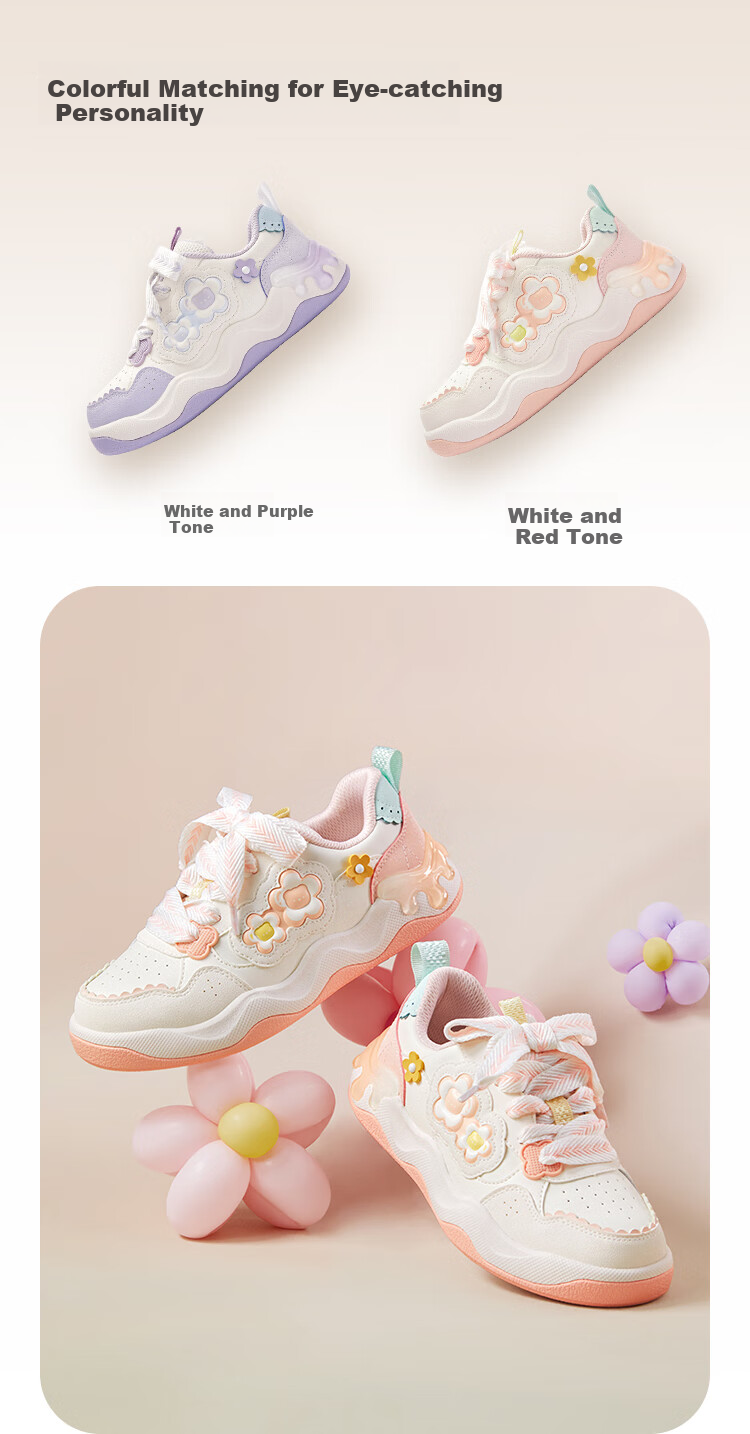 BALABALA Children's Shoes, Kids' Sneakers, Breathable Non-Slip Footwear, Girls' Autumn Casual Shoes, Cute And Adorable, 208325141001 5
