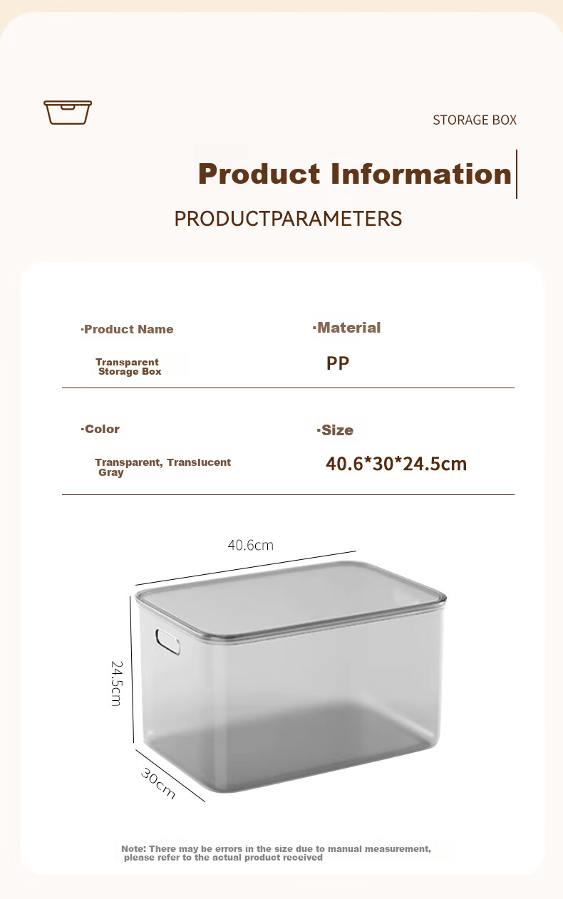 Siwangongli Transparent Storage Box, Household Toy And Snack Storage Container, Wardrobe Organizer Box, Plastic Storage Basket, Storage Bi 9