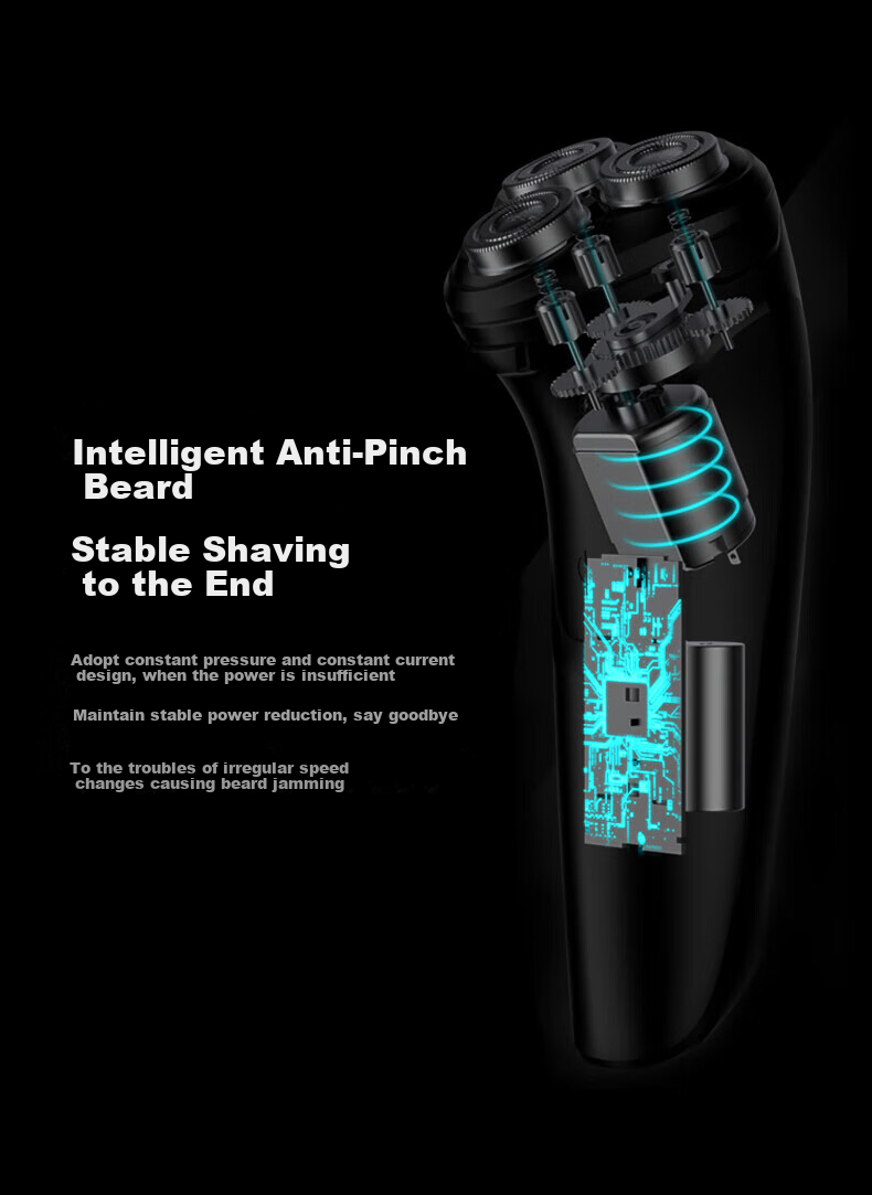 FLYCO Electric Shaver, Gift for Men, Jingdong Exclusive, Rechargeable Smart Car-Shaving Razor, Rotating Beard Trimmer, Fully Washable PS197 10
