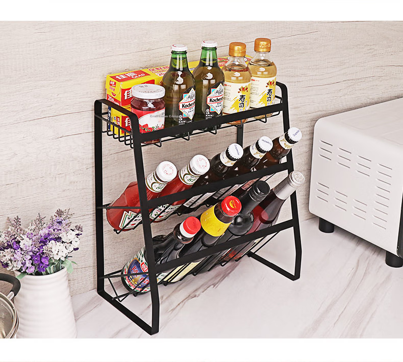 Youjialiangpin Extendable Multi-Layer Kitchen Storage Rack, Black, Length 32-58cm 7