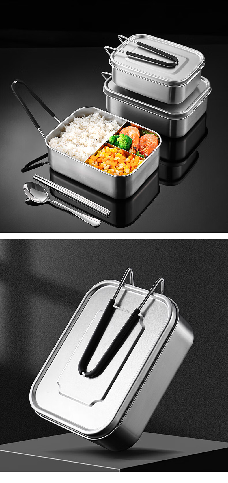 KATEI STORY Japanese Stainless Steel Lunch Box, 316 Food Grade with Lid, Suitable for Office Workers, Traditional Canteen Meal, Steamed Rice, Bento Box 3