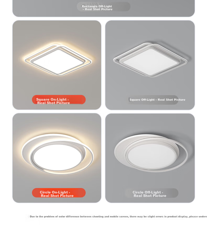 GUJIA LED Ceiling Light, Eye-Protecting Puri Light Source, Nordic Living Room Lighting Fixture, Three-Bedroom Two-Living Room Package [Installation Included] 32