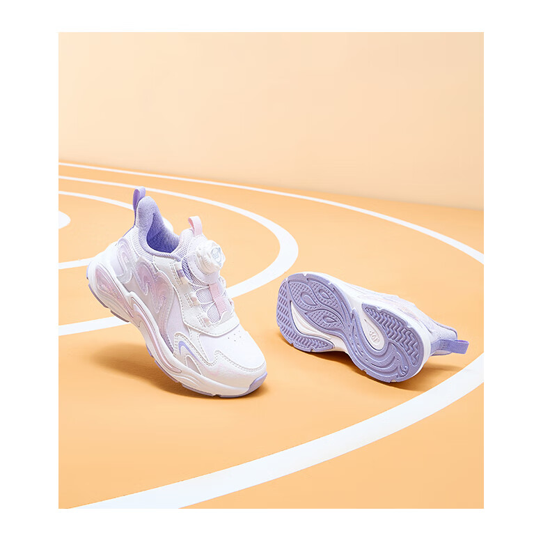 361° Kids Sports Shoes Winter 2025 Girls Toddler Lightweight Cushioning Leather Surface Knob Buckle Casual Running Shoes Purple Size 30 8