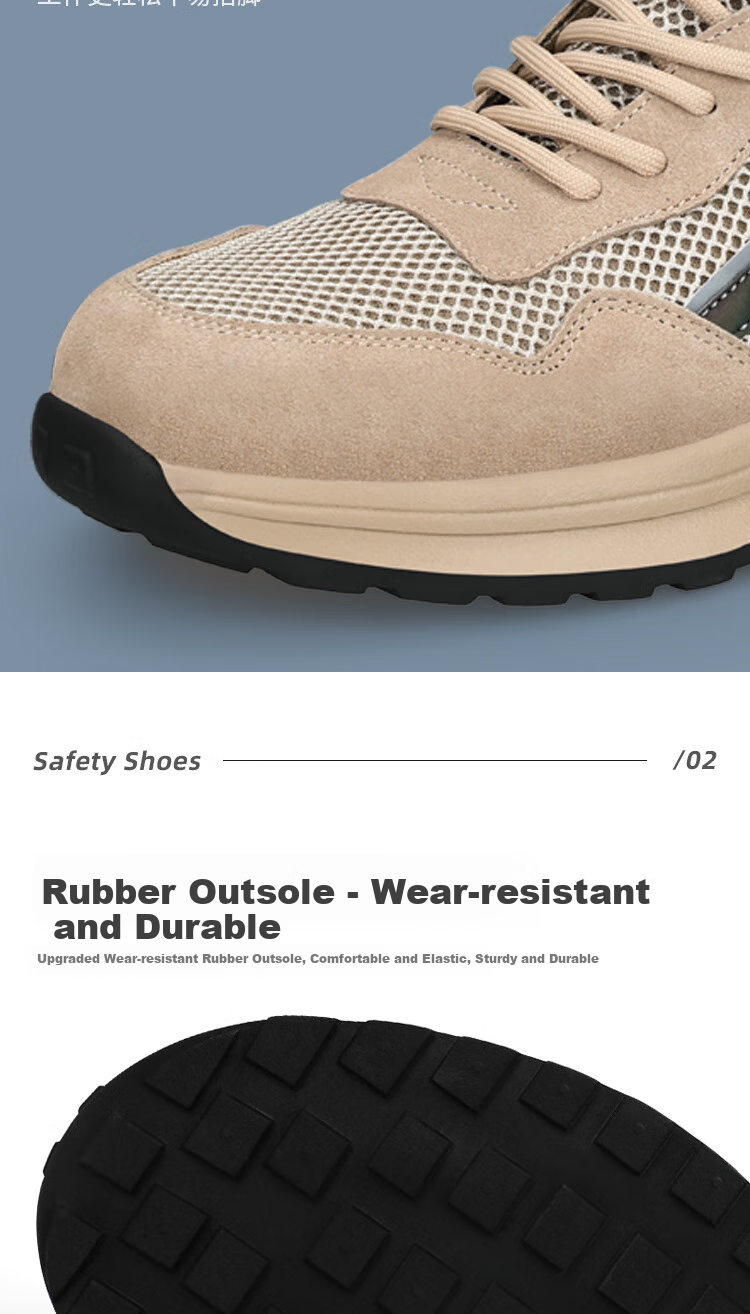Fumeier Safety Shoes for Men with Steel Toe Cap, Anti-Smashing, Anti-Puncture, Lightweight, Comfortable, And Safe Work Site Shoes 1158T Size 42 7