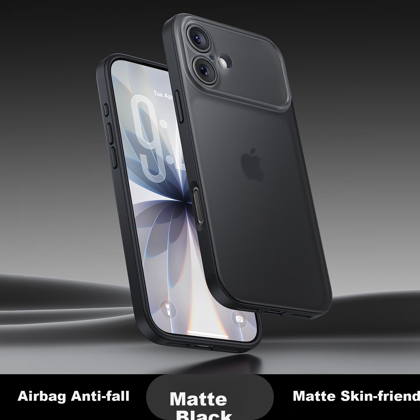 Противоударный чехол Mofei для Apple iPhone 17 Pro Max, ультратонкий, с полной защитой объектива, полупрозрачный, с рассеиванием тепла, черный, матовый
