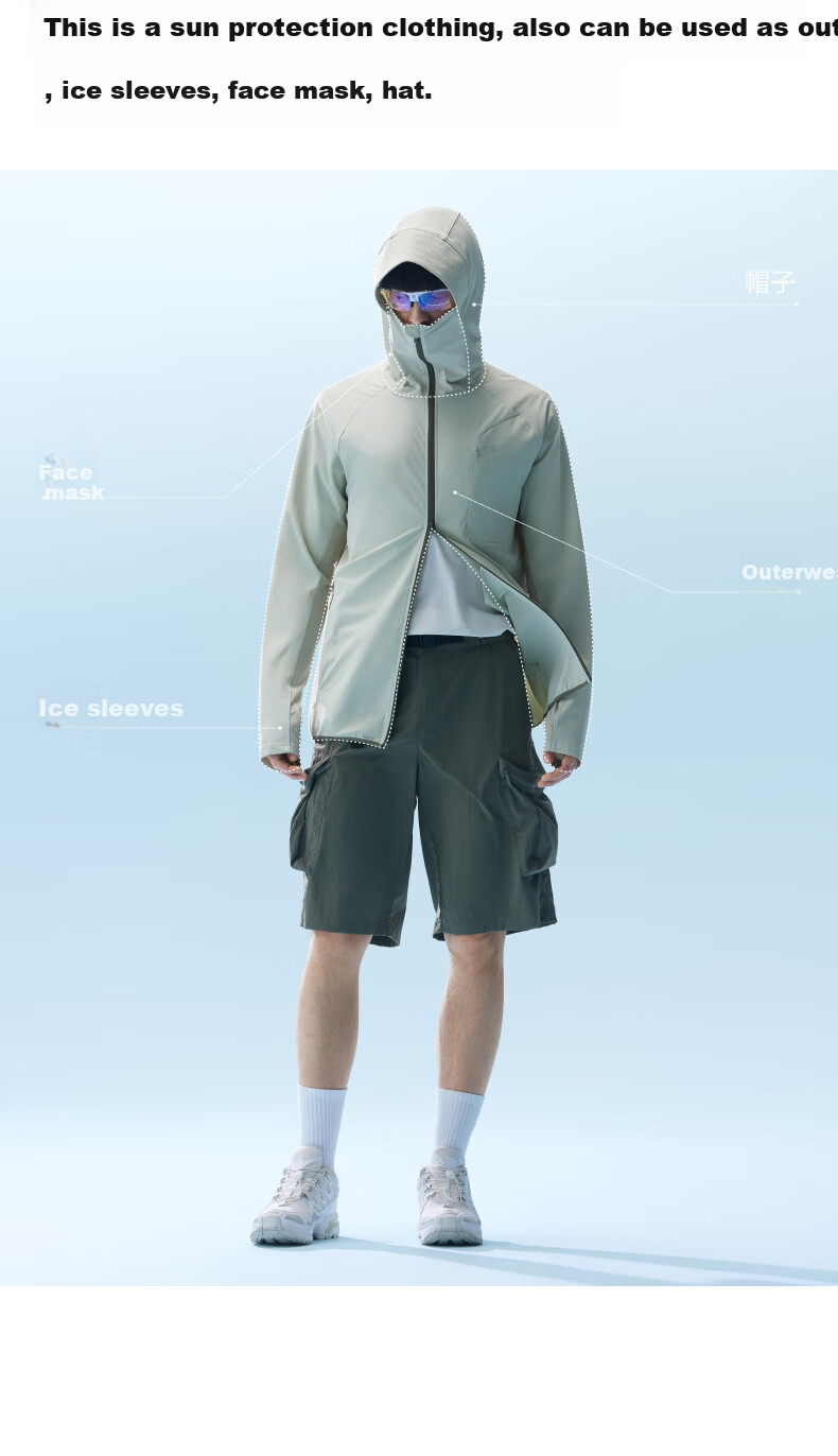 Jiao Nei Liang Pi 302UV Pro Men's Hardcore Sunscreen Jacket UV Protection Summer Ice Silk Thin Skin Jacket 12