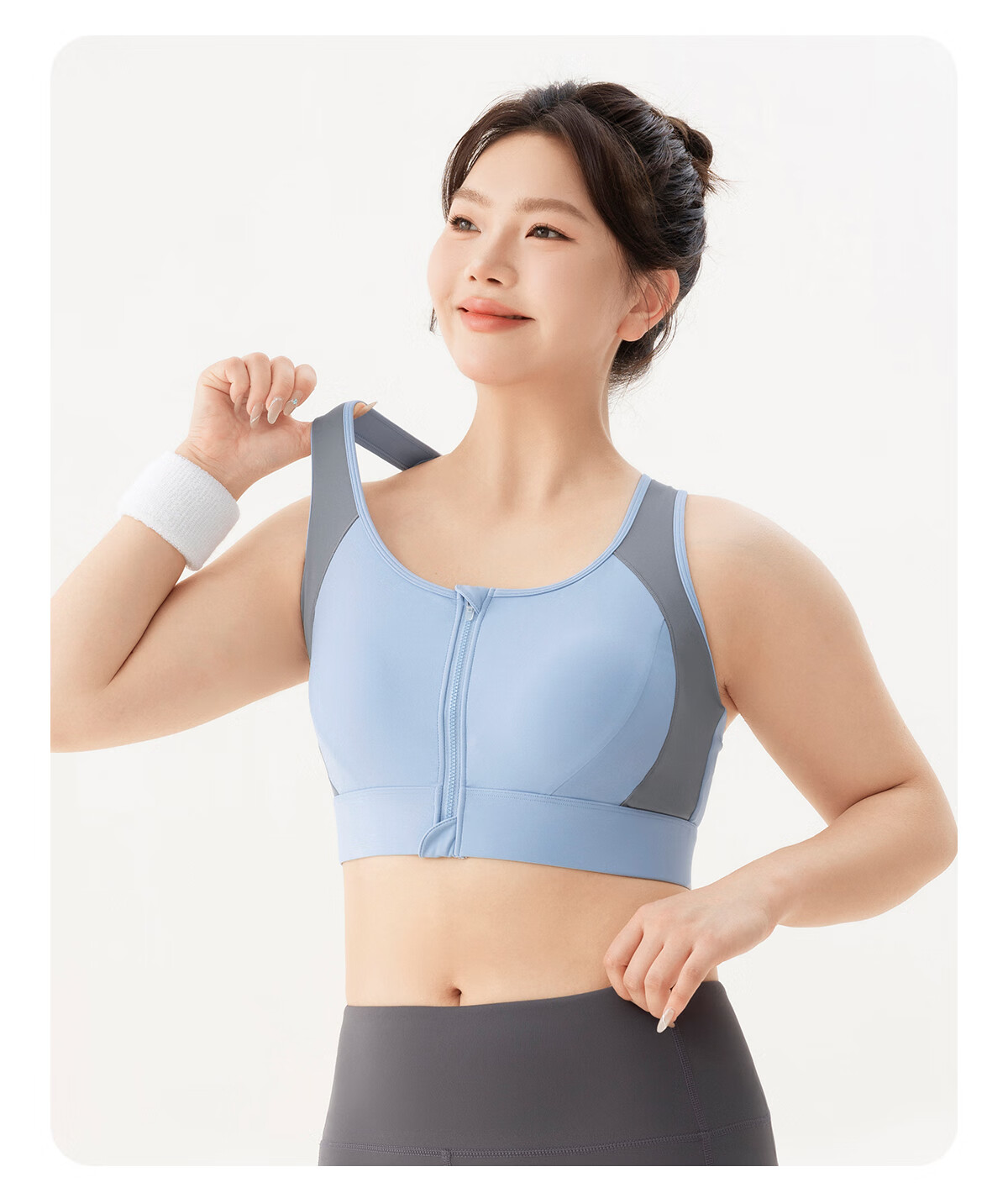 361° Plus Size Sports Vest Shockproof Anti-Sag Front Zipper Yoga Bra Fitness Plus Size Women's Sportswear 20