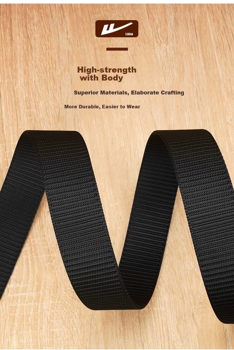 Huili Canvas Belt with Automatic Buckle, Tactical Woven Belt, Thickened Casual Versatile Belt for Men And Women, Trendy Simple Waistband 6