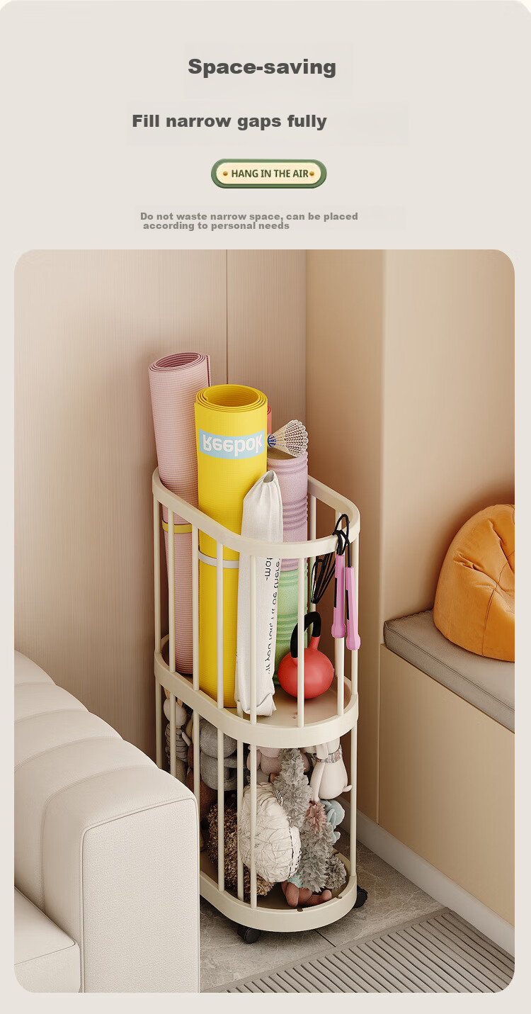 Bahainiao Fitness Equipment Yoga Mat Storage Basket, Large Toy Home Basketball Storage Rack, Sports Goods Miscellaneous Basket 6