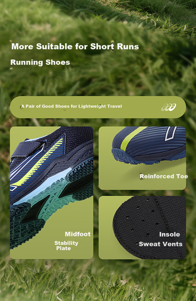 Asics Children's Shoes, 2025 New Boys And Girls Sports Shoes, Kids' Physical Test Training Running Shoes with Velcro 1