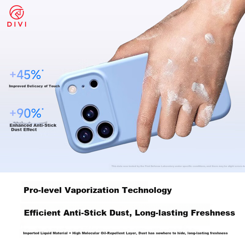 Чехол DIVI [Zero-Feel Liquid] для iPhone 17, защита от падений, защита от царапин, противоударный, приятный для кожи, жидкий силикон, ультратонкий, белый