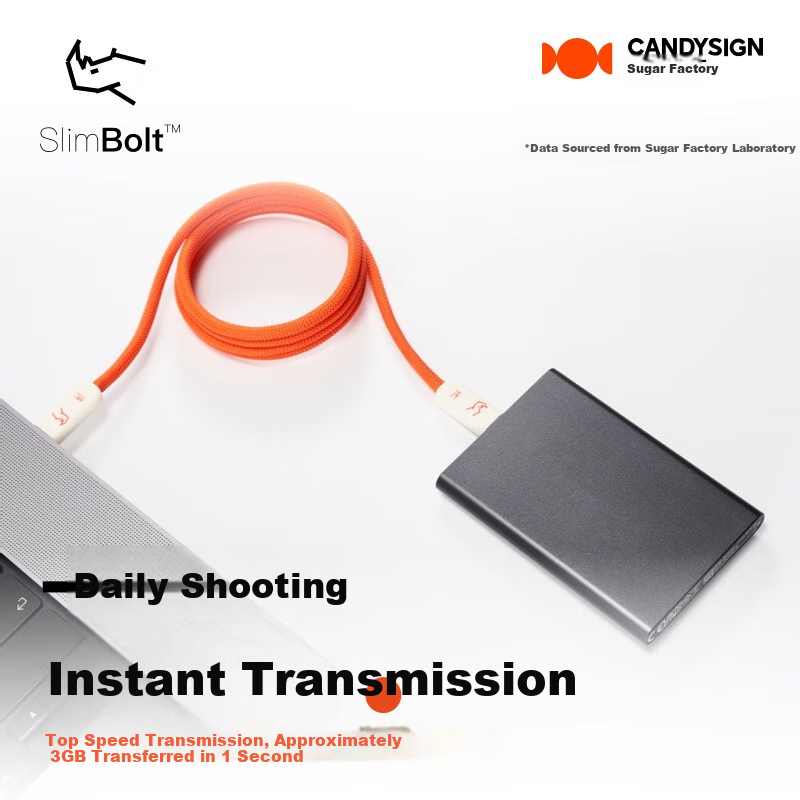 Кабель CANDYSIGN Candy Factory Thunderbolt 4 USB4 Type-C, 240W, 8K, 1 метр, 40 Гбит/с, черный