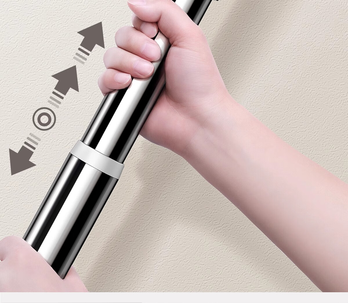 Futuristic Telescopic Clothes Drying Rod No-Drill Wardrobe Support Rod Bathroom Clothes Rack Adjustable Curtain Rod 190-260cm 30
