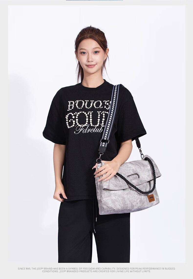 JEEP Crossbody Bag, Retro Casual Style, Versatile, Relaxed And Loose-Fitting, Suitable for Men And Women, Shoulder Bag, Trendy Couple Style Backpack 2