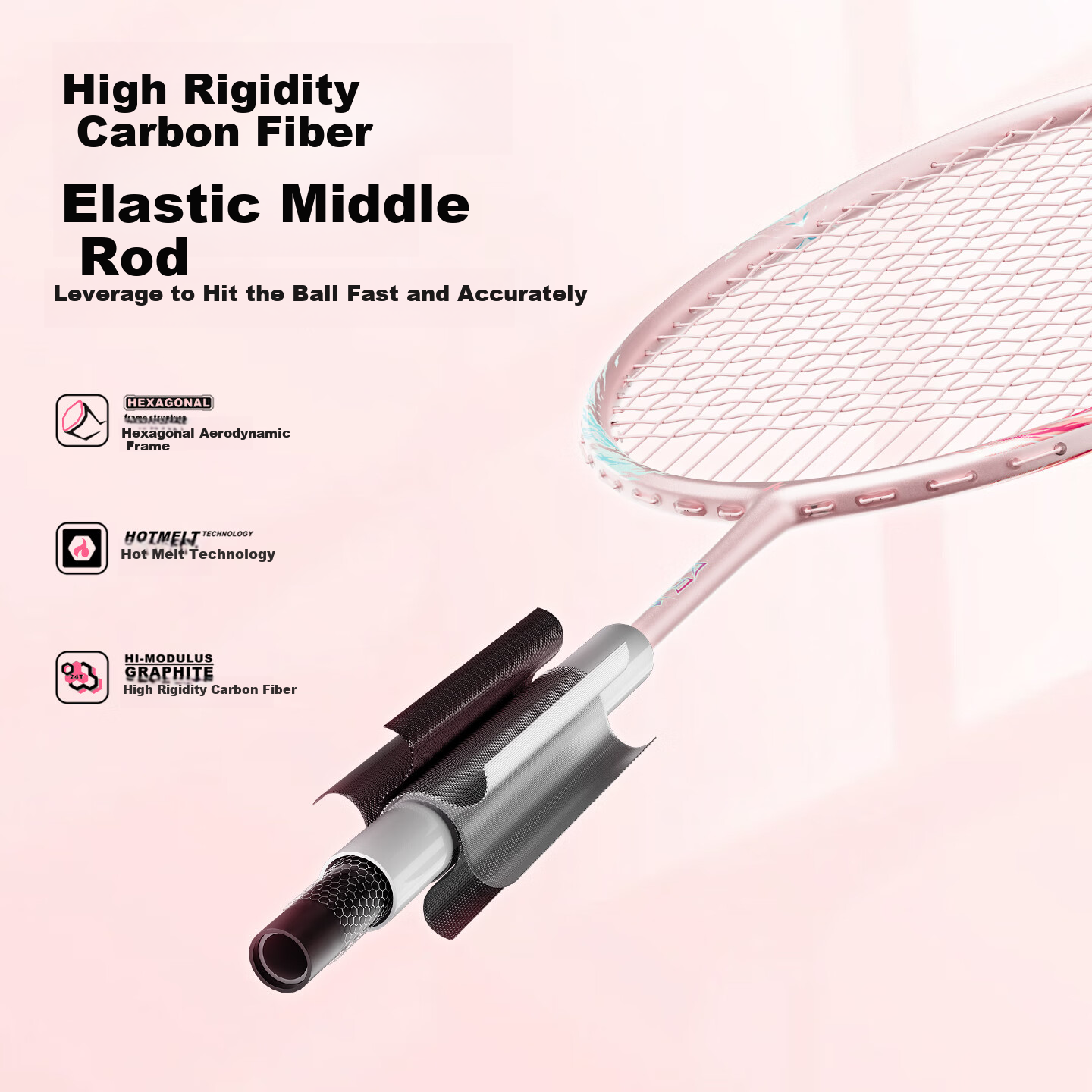 Kawasaki Badminton Racket, Gengjianfeng Qie 5 Full Carbon, Unisex All-Round Racket, Ultra-Light Speed Advanced Racket, Single Racket Bow And Arrow