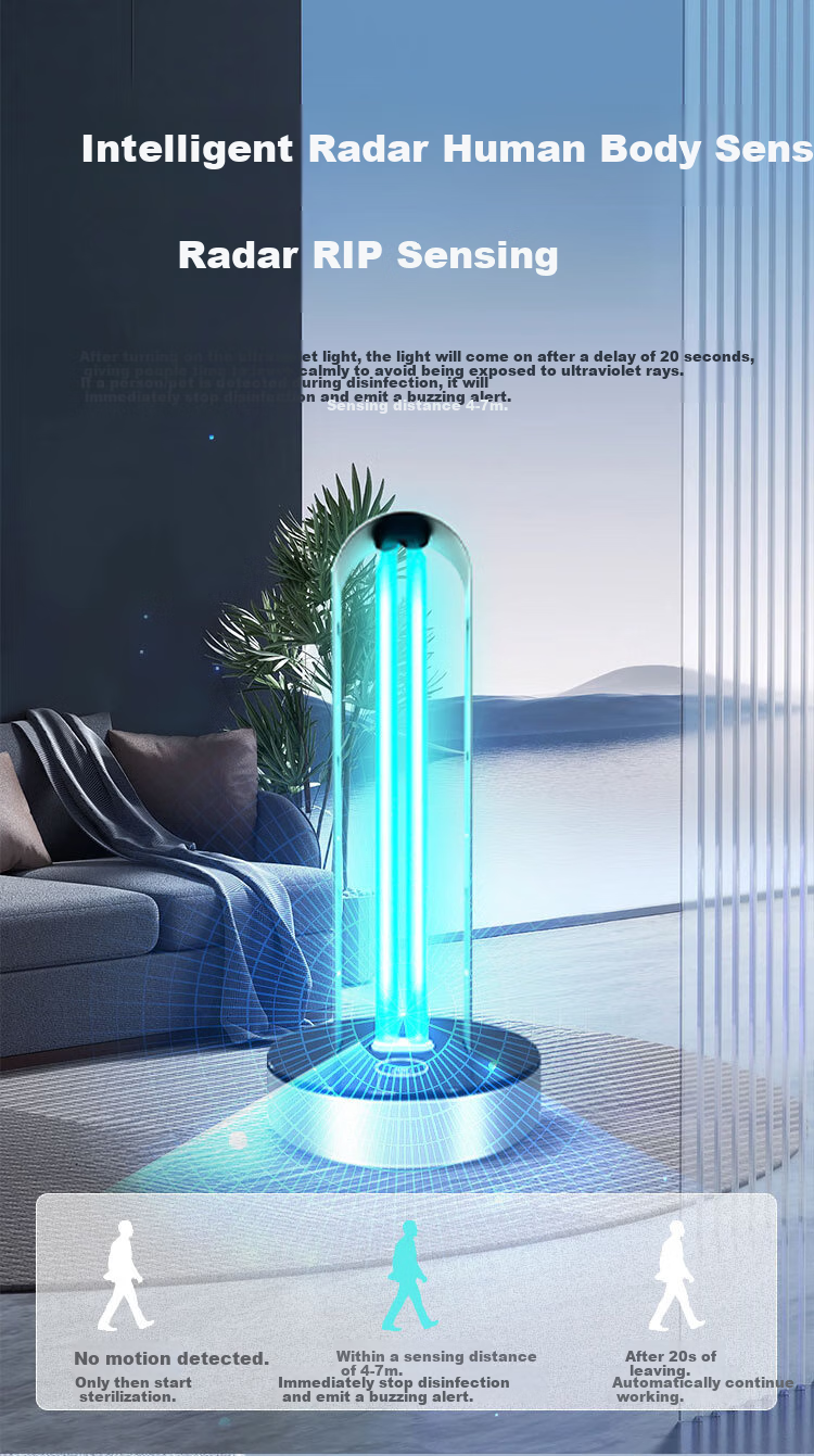 AOC 38W UV Sterilization Lamp Household Ozone Deodorization Disinfection Light Portable Mite Removal Remote Control for Kindergarten 10