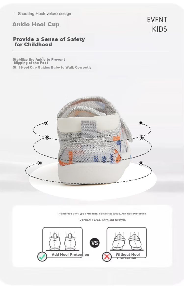 ThomBaker Baby Walking Shoes, Spring Mesh Shoes, Summer 1-3 Years Old Non-Slip Breathable Mesh Children's Shoes, Blue Letter 15 6