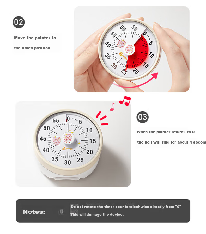 KATEI STORY Japanese Kitchen Timer-Specific Alarm Clock, Timer, Mechanical Visual Time Display, Magnetic Countdown Reminder 16