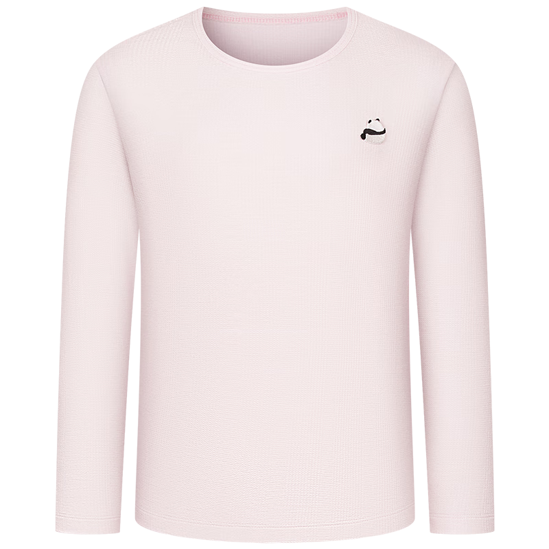 AIMER KIDS Mid-Weight Autumn Antibacterial Milk Skin Girls' Thermal Underwear Top, Light Pink, Size 110, Suitable for -5~5℃