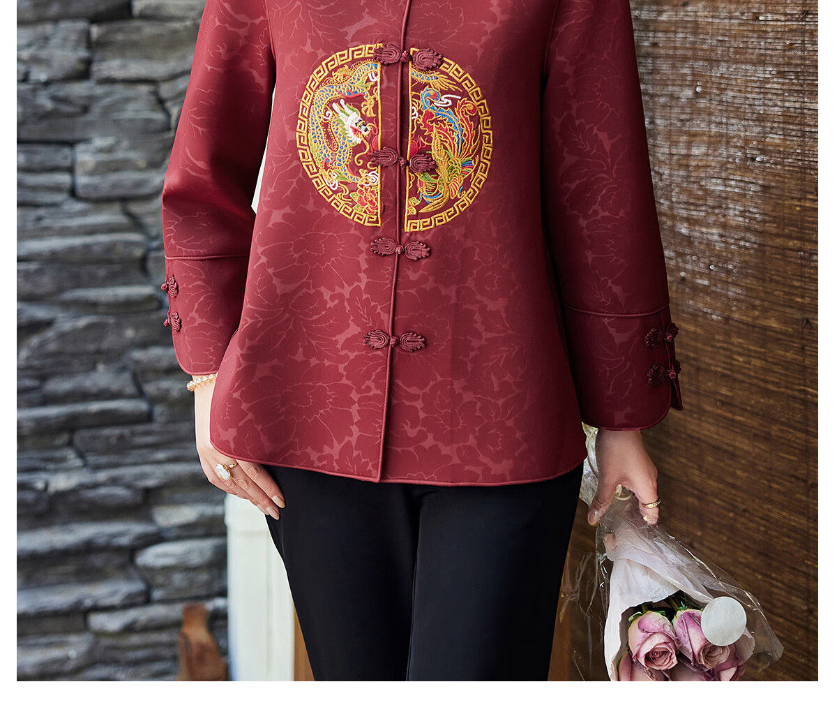 Yuzhaolin Mom's New Year Red Coat Spring and Autumn Middle-aged and Elderly Women's Windbreaker Short Jacket Y243U2016 16