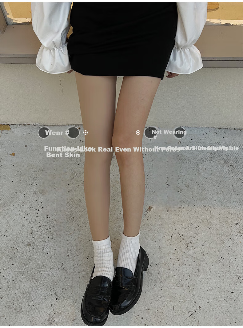 MAOHUO Double-Layer Light Leg Miracle Thickened Fleece-Lined Base Layer Panties Natural Bare Feel Stockings Women Autumn Winter Tights 7