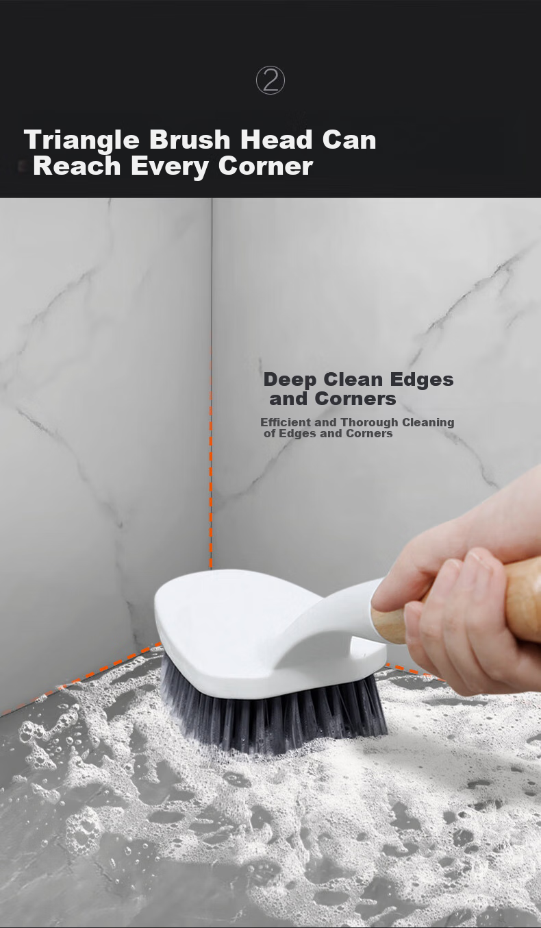 Dawei Floor Brush Cleaning Tool Bathroom Crevice Brush Triangle Brush Head Multi-Functional Cleaning Brush for Bathroom Walls K10 3