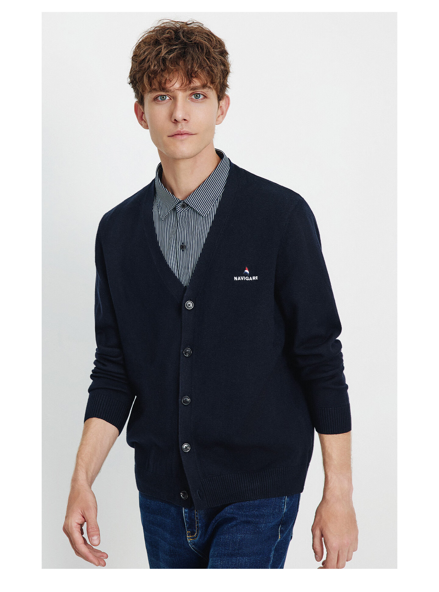 Navikail Italy Small Sailboat 25 Autumn Winter Men's Two-in-One V-Neck Knit Shirt Sweater 1144015305 8