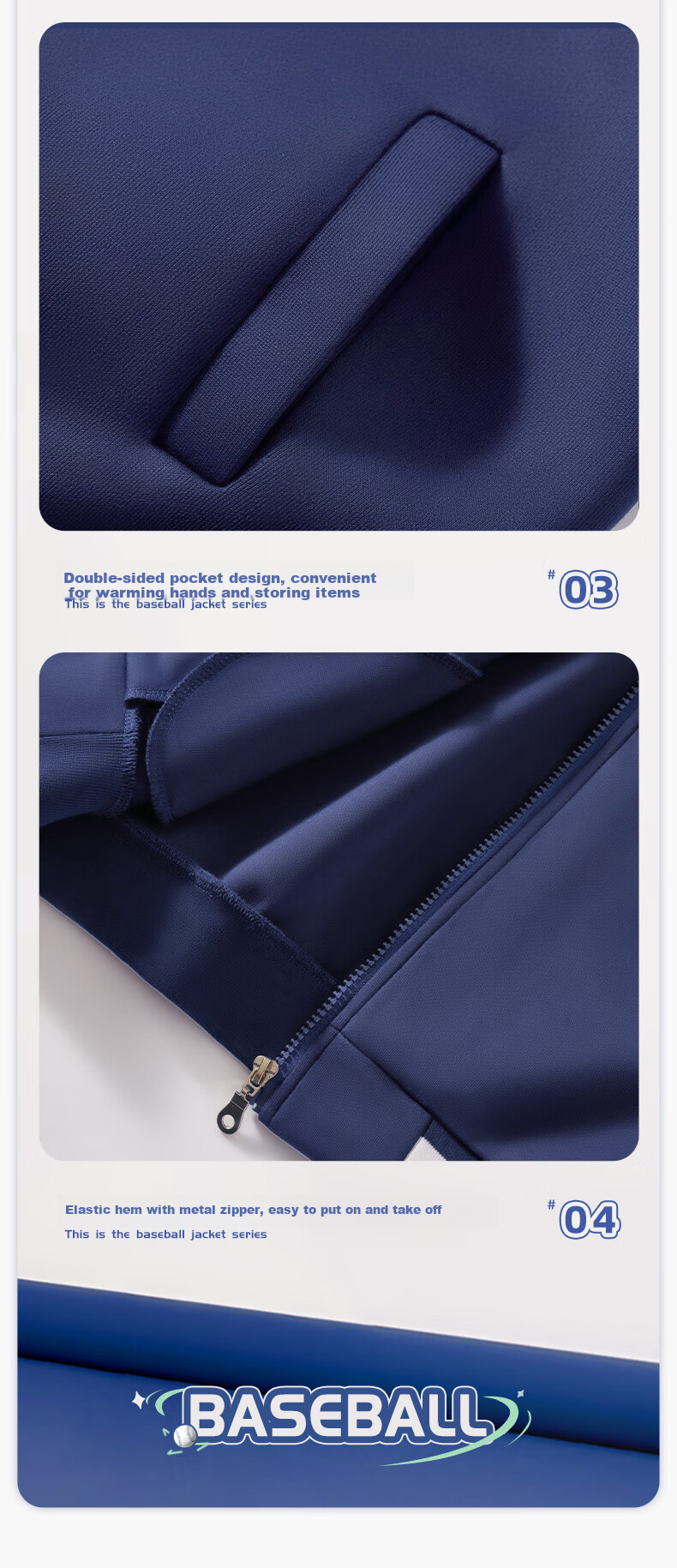 TonLion Boys' Jacket, Spring And Autumn Stylish Baseball Uniform, Trendy Color-Block Sportswear, Coat Top, Navy Blue, Size 140 5