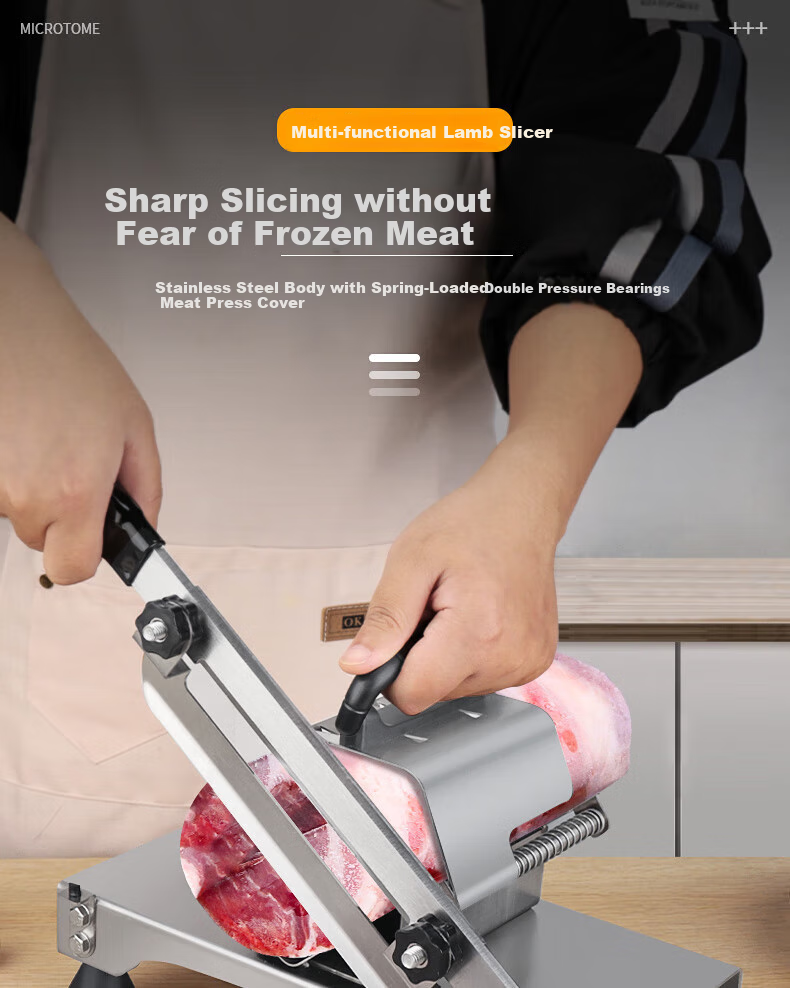 BJ 304 Stainless Steel Meat Slicer, Lamb Roll Slicer, Home-Use Meat Shaver, Frozen Meat Cutter, Meat Slicing Machine 1