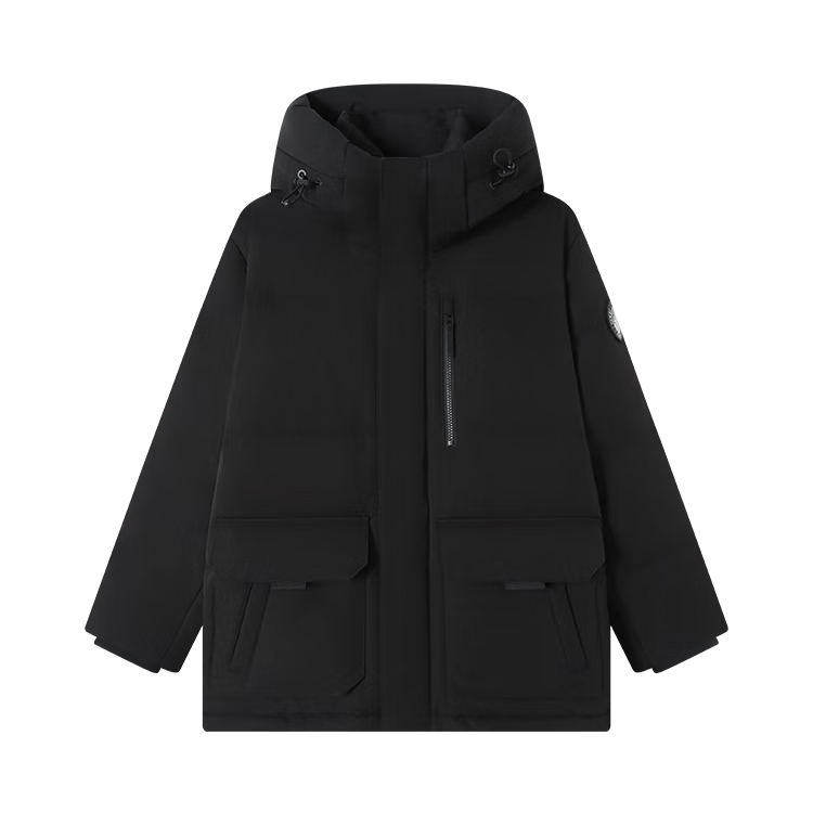 JD Jingzao New Arrival Men's Extreme Cold Imported 95% White Goose Down Short Women's Down Jacket Obsidian Black XL