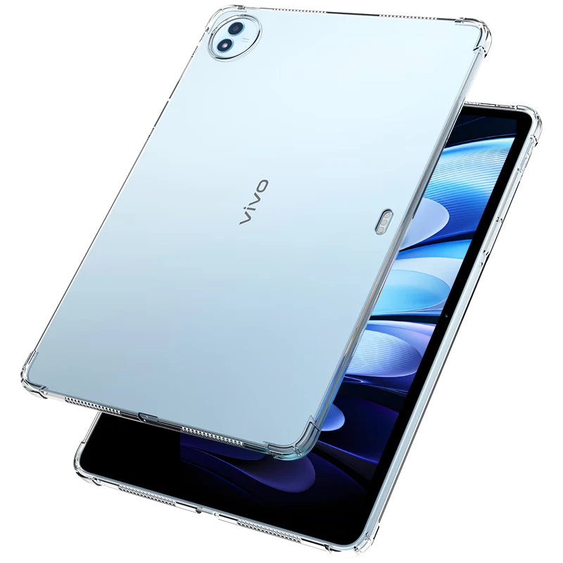 BIAZE Compatible with 2025 IQOO Pad5e 12.1-inch Tablet Case TPU Material Four-Corner Airbag Shockproof PB636-Transparent White
