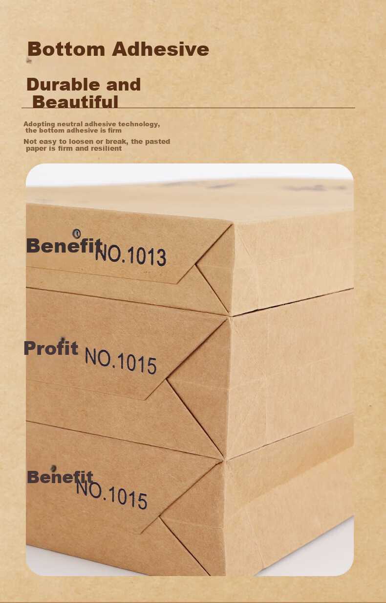 Youbili High-Quality A4 File Folders Kraft Paper, Thickened Bid Document Folders, Office Supplies, Pack of 20, 5cm Bottom Width, Blue-Black Font, 1015 5