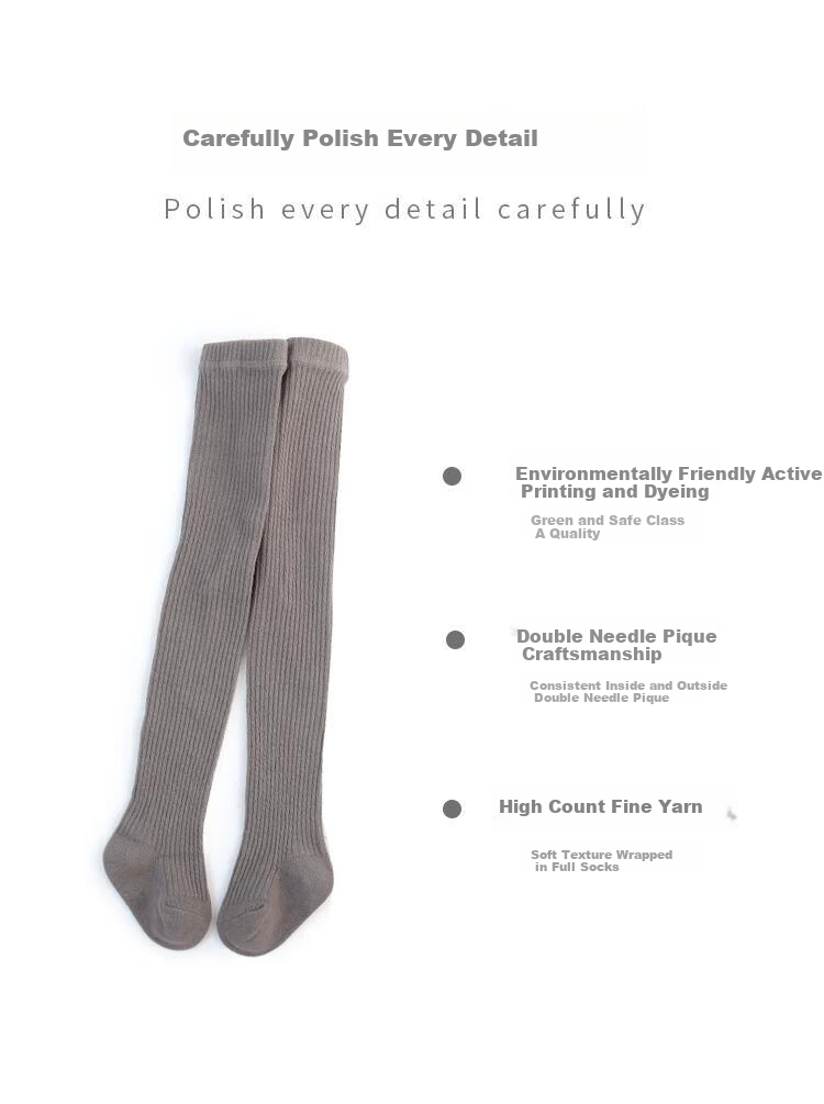 Five Cotton Flowers Girls' Leggings Spring and Autumn Children's Tights Baby Baby Outside Wearing Tights White Korean Version Long Socks 5