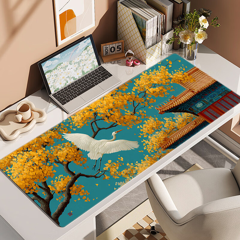 Juyingfeng Large Mouse Pad Computer Keyboard Mat Office Gaming Student Dormitory Writing Pad Cartoon Premium Edge-Locked Washable Desk Mat 800*400*3mm Lingyu Banyue 2