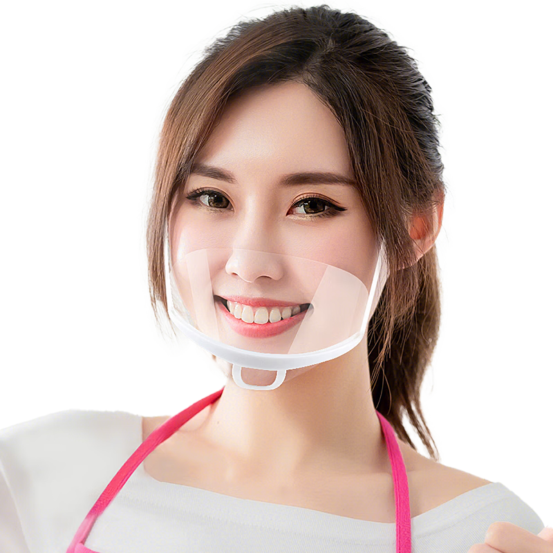 Ams Transparent Face Masks for Food Service, 100 Pieces, Food Grade Material, Double-Sided Anti-Fog, Anti-Drool, Anti-Splash, for Chefs, Hotels, Restaurants, Canteens, Street Vendors, Disposable Plastic Face Masks