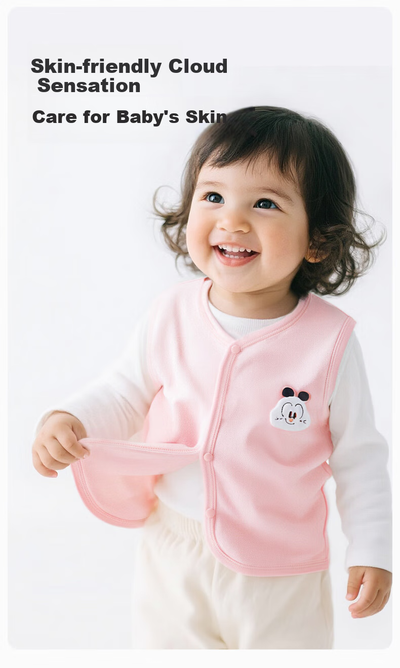 BOBDOG Baby Vest Spring And Autumn Style, Pure Cotton Infant And Toddler Unisex Baby Class A Warm Vest Top Children's Sleeveless Jacket for Fall And Winter 7