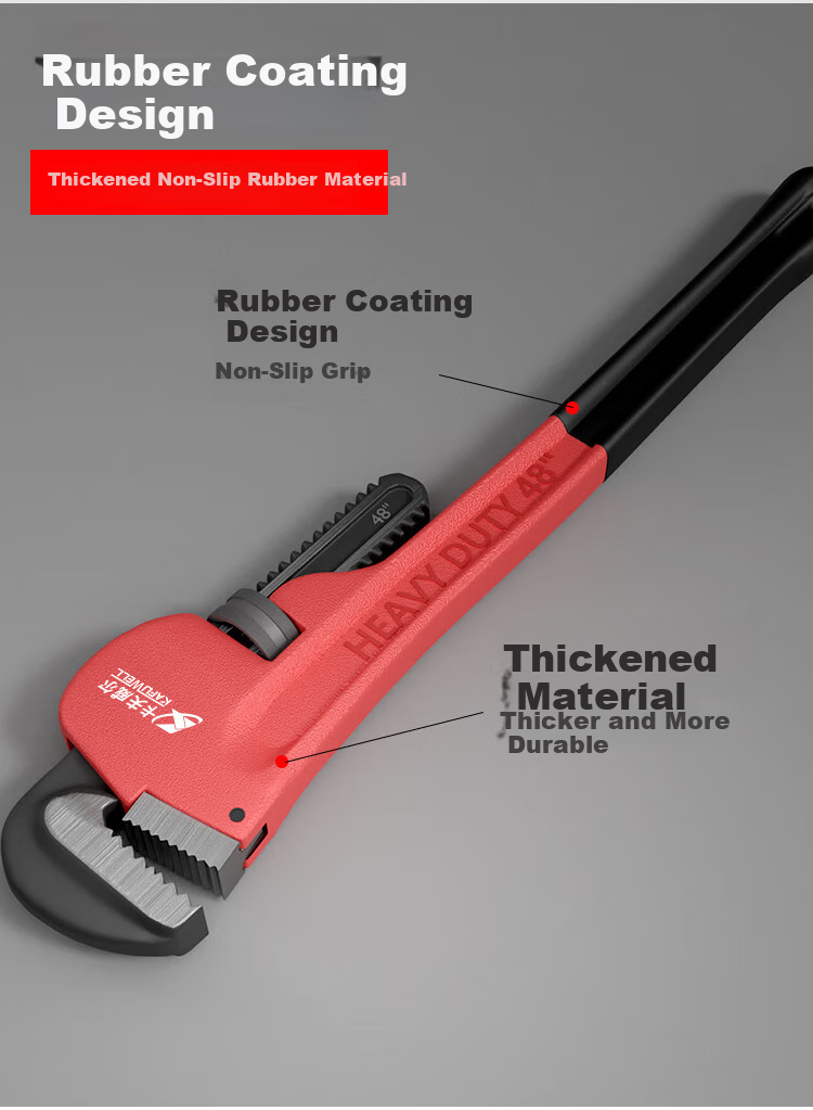 Kafuweier Heavy-Duty Pipe Wrench, Wide-Mouth Water Pipe Pliers, Adjustable Pipe Wrench, Pump Pliers for Round Pipes, Hand Vise, 8 Inches, PC5049S 4