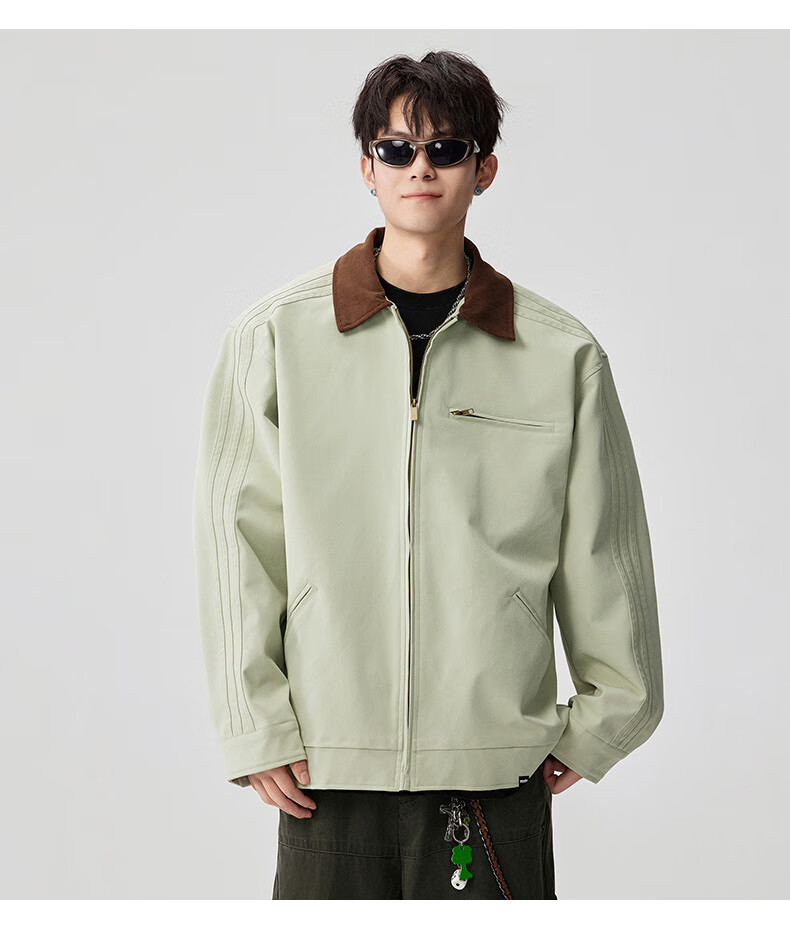 MARK FAIRWHALE Japanese Retro Workwear Jacket Men 2025 Autumn New American Style Lapel Coat Men's Apricot L 6