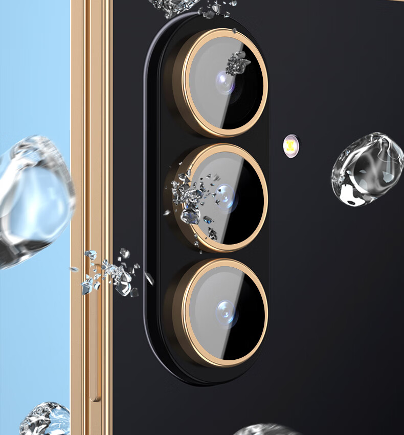 BLUEO Lens Protector for Samsung W26, High-Definition Clear Camera Film, Anti-Glare Precision Phone Screen Protector, Gold 3