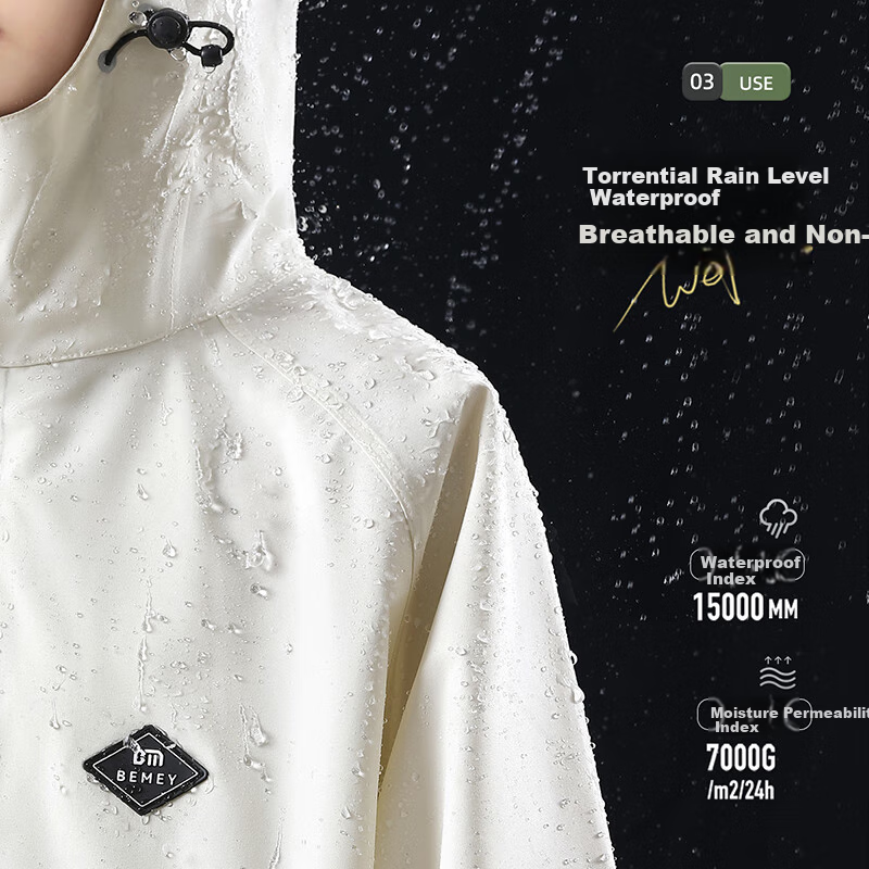 Beimei Electric Scooter Raincoat for Men And Women with Detachable Seat, Long Full-Body Heavy Rain Protection Adult Poncho for Outdoor Wear