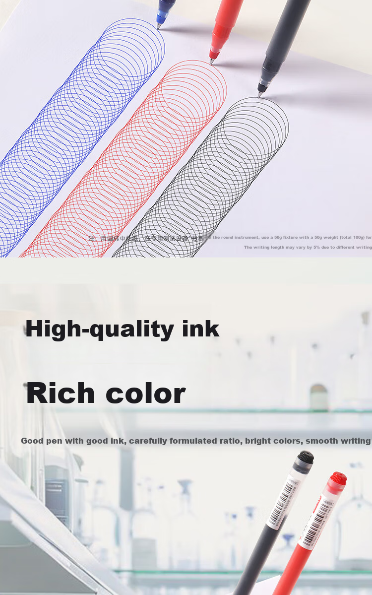 JD Original Junengxie Pro Large Capacity Bullet Tip Gel Pen, Signature Pen for 2000 Meters Writing, Business Office Student Exam, 0.5mm, Red, 10 Pieces 3
