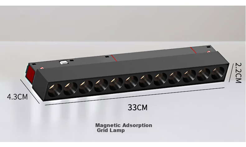 Dengling Magnetic Track Light, American Prue Chip Anti-Blue Light LED Recessed Living Room Floodlight, 18W Grid Light 30
