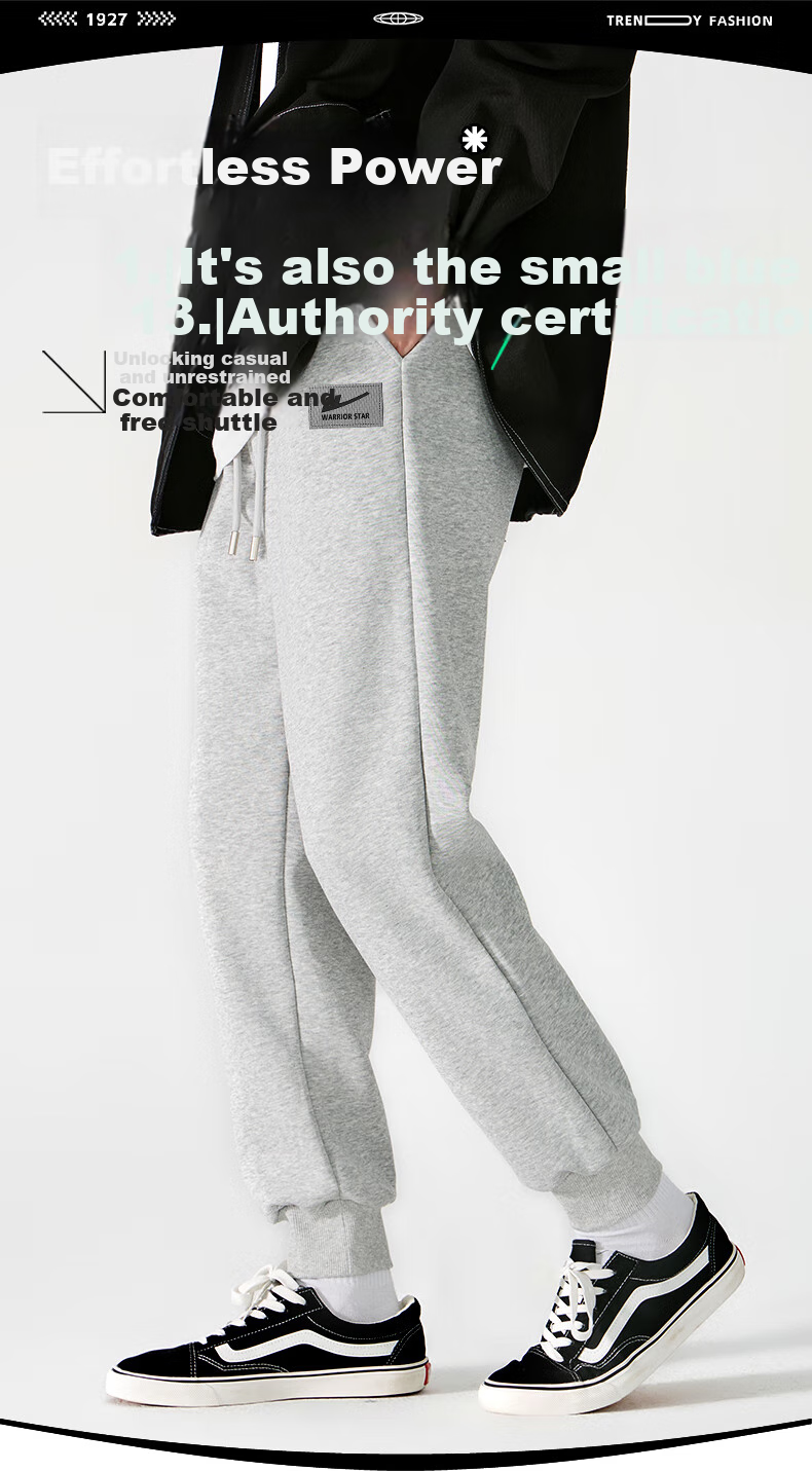 Warrior Sports Pants for Men, 2026 Autumn New Style, Youth Campus Outdoor, 300G Heavy-Duty Quality, Wear-Resistant Casual Pants A 1