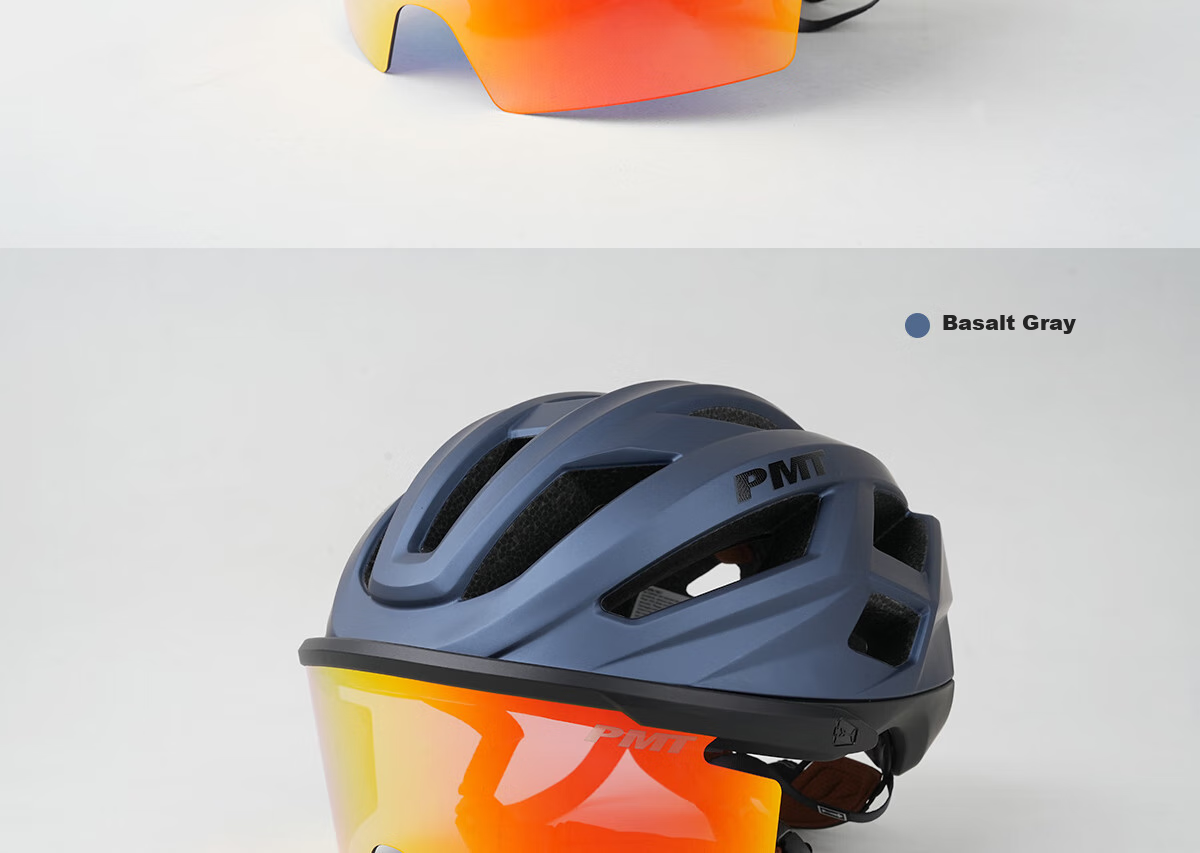 PMT Bicycle Magnetic Sunglasses Cycling Helmet Mountain Road Bike Unisex Safety Helmet Meedo 3.0 White L 19