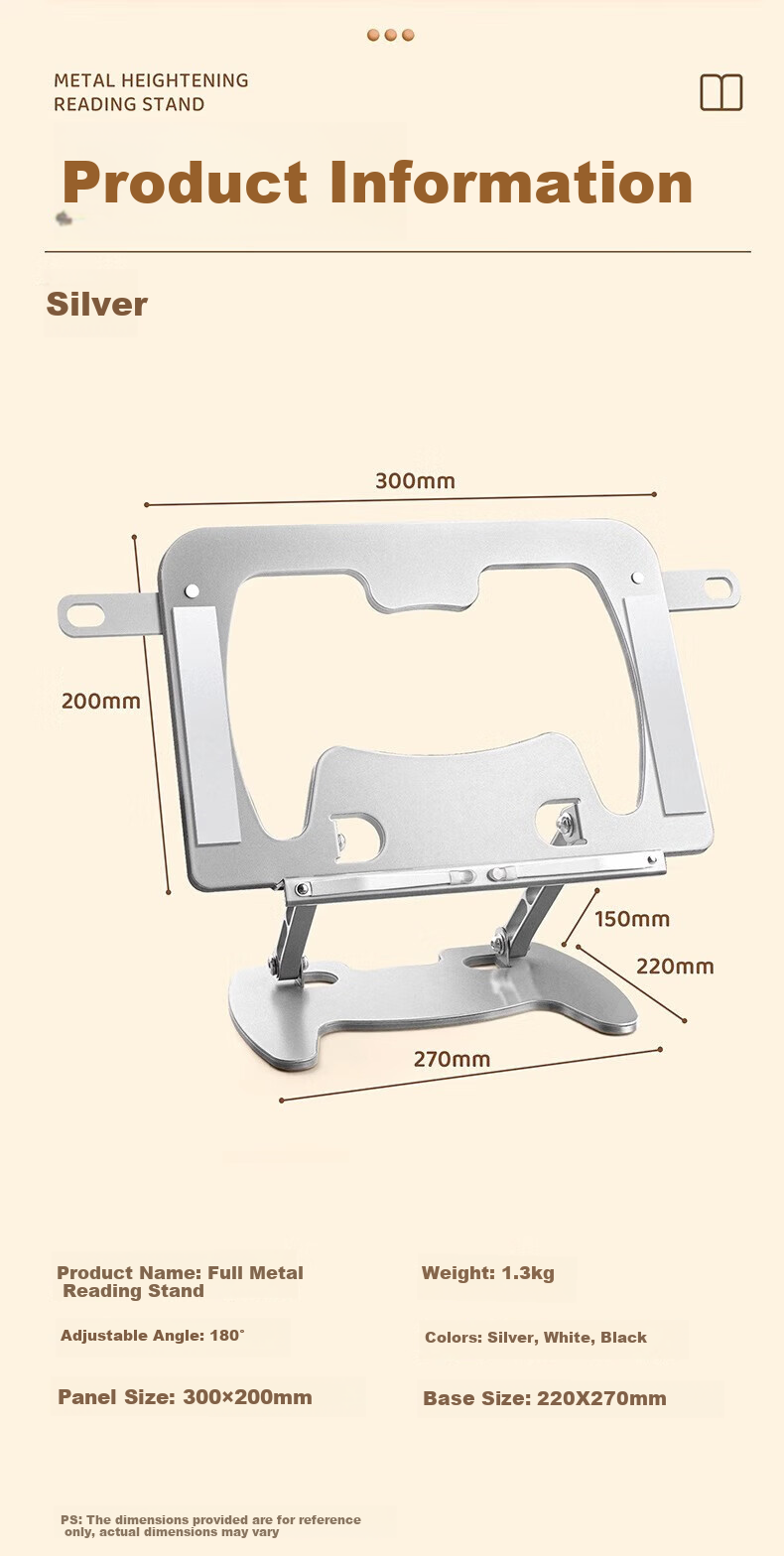 Shuxing Metal Reading Stand, Adjustable Height, Multifunctional Book Holder for Children, Reading Aid, Book Stand for Elementary School Students, Fixed Book Support, Extendable Desktop Bookshelf 14